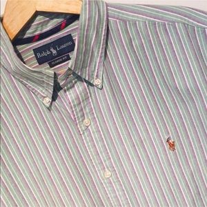 EUC Short Sleeve Ralph Lauren striped shirt Size L